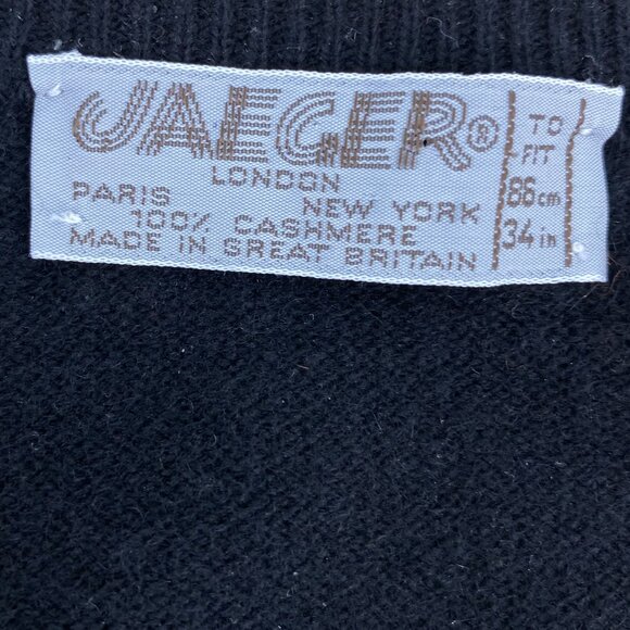 jaeger Cashmere V Neck Colour Block Retro Sweater Sz S - Picture 4 of 9